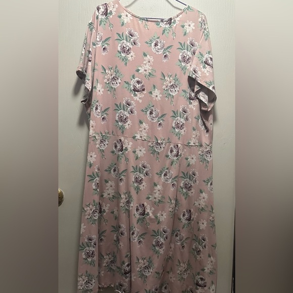 Just Be Women's Plus Size 3XL Pink Floral Wrap Dress - Picture 2 of 16